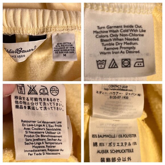 Eddie Bauer Women Medium Pink & Yellow Cotton Blend Sweatpants small flaws - Picture 16 of 16